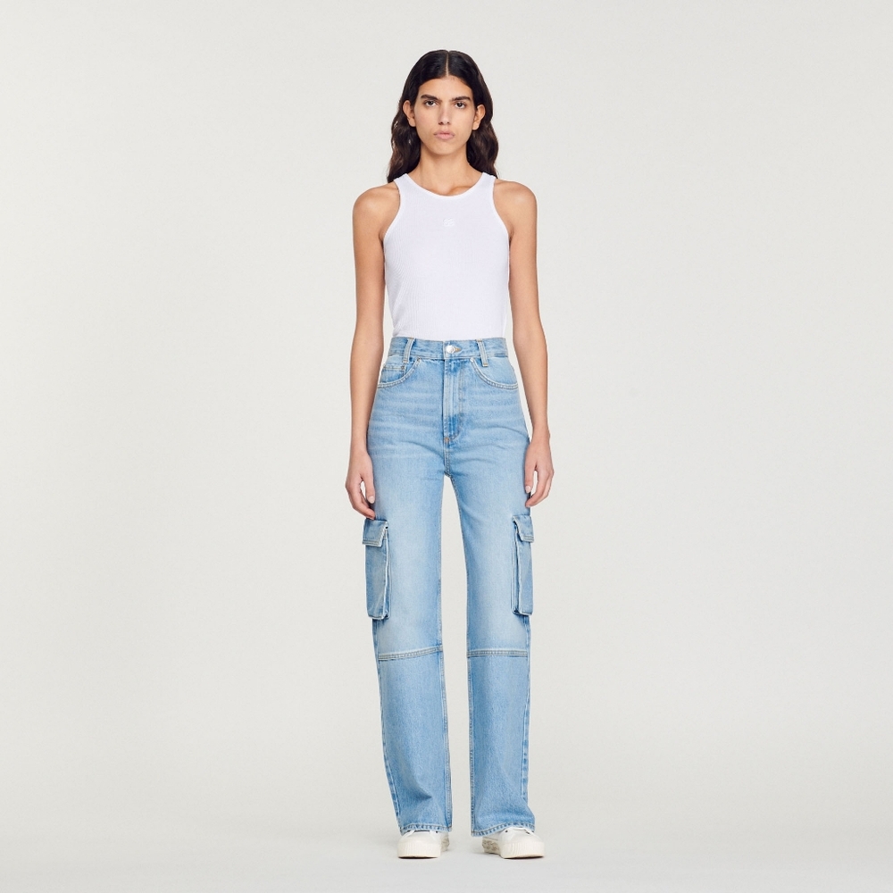 SANDRO High Rise Cookie Cargo Jeans - Picture 2 of 13